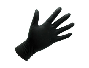 Перчатки косметологические черный нитрил